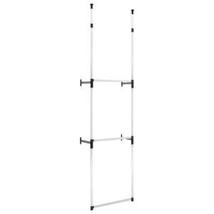 vidaXL Teleskopisk garderobesystem med stenger aluminium