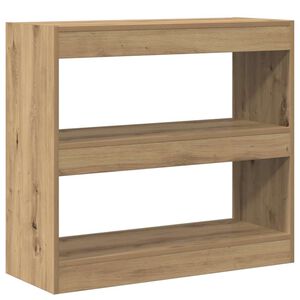 vidaXL Bokhylle/romdeler artisan eik 80x30x72 cm