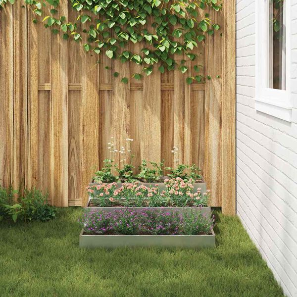 vidaXL Hageblomsterpotte s&oslash;lv 90 x 90 x 35 cm Galvanisert St&aring;l