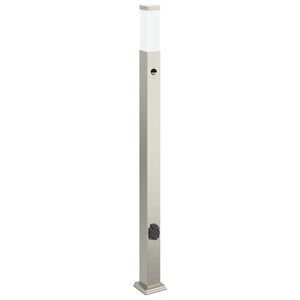 vidaXL Pullertlampe med sensor og stikkontakt 110 cm rustfritt st&aring;l IP44