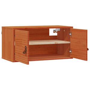 vidaXL Veggskap med hylle Vokset Brun 60 x 30 x 30 cm Massiv furu