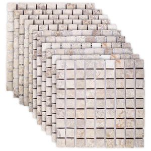 vidaXL Mosaic Fliser Krem 30 x 30 cm Marmor