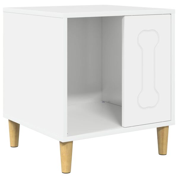 vidaXL Hundehus Glanset Hvit 44 x 42 x 49 cm Konstruert tre