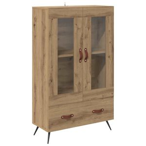vidaXL H&oslash;yskap Artisan Eik 69,5 x 31 x 115 cm Sponplater og glass