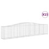 vidaXL Gabionkurver buede 15 stk 400x50x80/100 cm galvanisert jern
