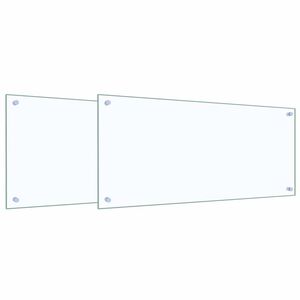 vidaXL Kj&oslash;kkenbenkplate 2 stk. Gjennomsiktig 90 x 40 cm herdet glass