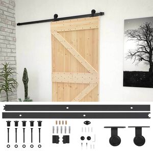 vidaXL Skyved&oslash;r 90 x 210 cm Heltre furu Naturlig og svart