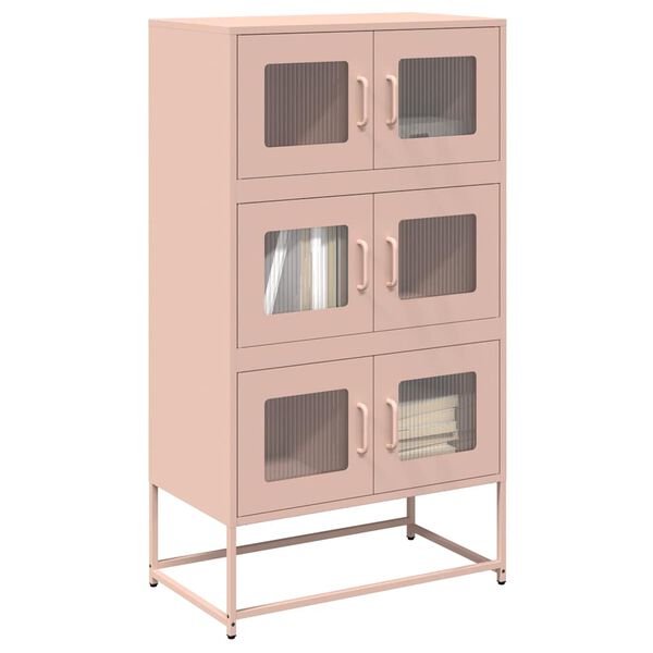 vidaXL Highboard rosa 68x39x123 cm stål