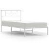 vidaXL Sengeramme i metall med hodegavl hvit 107x203 cm