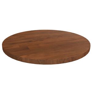 vidaXL Rund bordplate m&oslash;rkebrun &Oslash;30x1,5 cm behandlet heltre eik