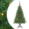 vidaXL Kunstig juletre med 150 LED gr&oslash;nn 150 cm PVC og St&aring;l og Plast
