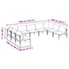 vidaXL Hagesofa Set med pute 9 pcs Svart Stål