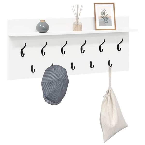 vidaXL Vegghengt kleshenger Hvit 100 x 40 x 12 cm Konstruert tre