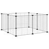 vidaXL 8-panels kj&aelig;ledyrbur svart 70x70x35 cm st&aring;l