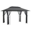 vidaXL Paviljong med sidevegger antrasitt 400x300x270 cm st&aring;l