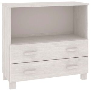 vidaXL Skjenk HAMAR hvit 85x35x80 cm heltre furu