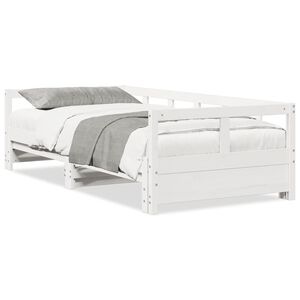 vidaXL Dagseng uten madrass hvit 90x200 cm heltre furu