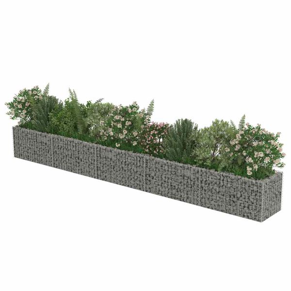 vidaXL Gabion h&oslash;ybed galvanisert st&aring;l 450x50x50 cm