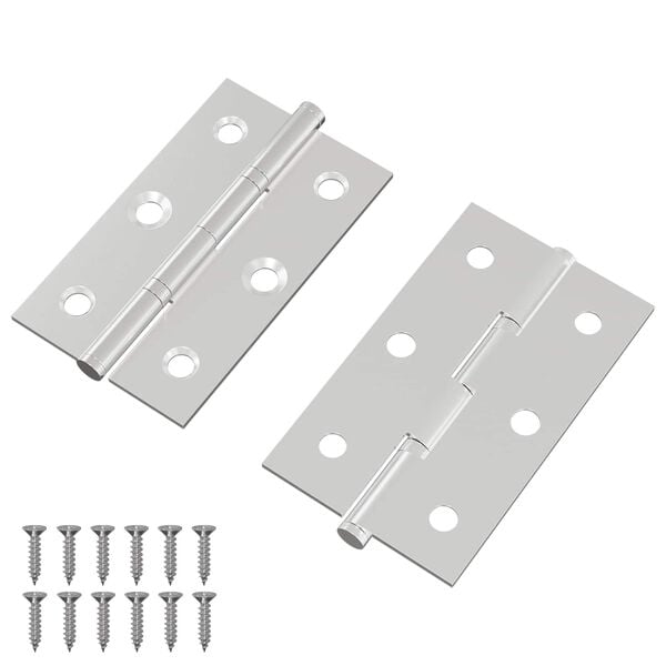 vidaXL Hingse Ensfarget 2 pcs s&oslash;lv 58 x 35 x 1 mm St&aring;l