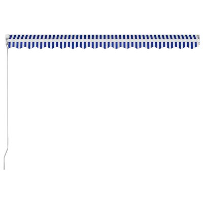 vidaXL Manuell uttrekkbar markise 400x300 cm blå og hvit
