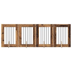 vidaXL Hundegate med stender 4 pcs Gammelt tre 60 x 80 cm