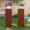 vidaXL Planteholder 2 pcs Rusten 24 x 24 x 75 cm Cortenst&aring;l