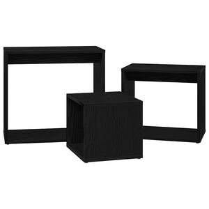 vidaXL Nesting Bord 3 stk. Svart Eik 55 x 30 x 50 cm Konstruert tre