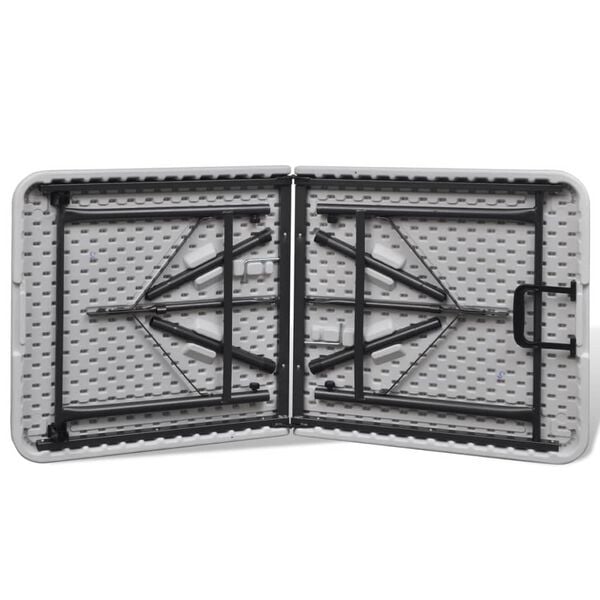 vidaXL Sammenleggbart hagebord 122 cm HDPE hvit