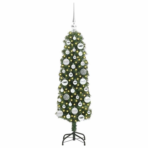 vidaXL Kunstig juletre med 150 LED gr&oslash;nn 120 cm PVC og st&aring;l og plast