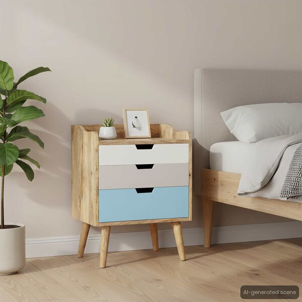 vidaXL Nattbord 47x35x63 cm heltre mango