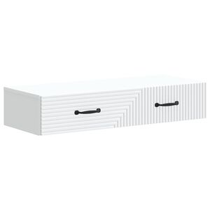 vidaXL Vegghengt Sidebord Hvit 87,5 x 34,5 x 17 cm Konstruert tre