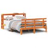 vidaXL Sengeramme med hodegavl voksbrun 120x190 cm heltre furu