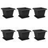 vidaXL Plantepotter 6 pcs Svart 38 x 38 x 30 cm Plast