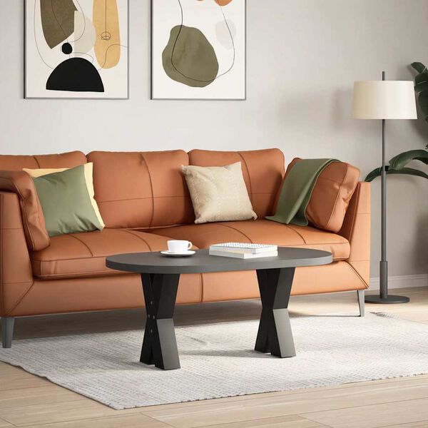 vidaXL Salongbordben X-formet 2 stk svart 28 x (42-43) cm st&aring;l