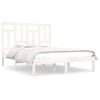 vidaXL Sengeramme med madrass hvit 200x200 cm heltre furu