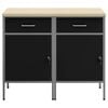 vidaXL Arbeidsskap med skuff 2 pcs Svart og Gr&aring; 100 x 55 x 85 cm