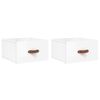 vidaXL Veggmonterte nattbord 2 stk h&oslash;yglans hvit 35x35x20 cm