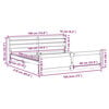 vidaXL Sengeramme med hodegavl hvit 180x200 cm heltre furu