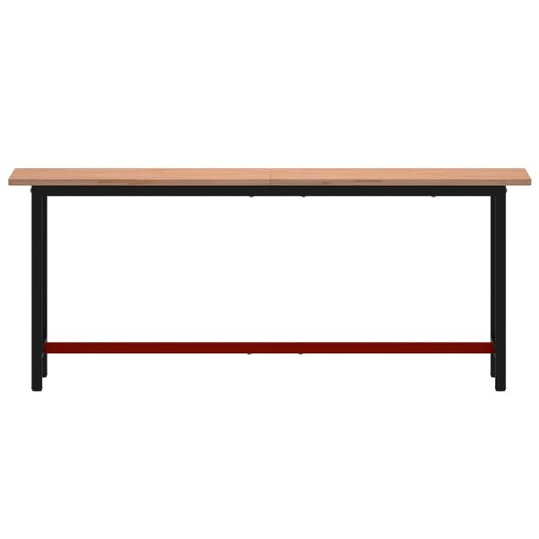 vidaXL Arbeidsbenk 200x55x81,5 cm heltre b&oslash;k og metall