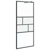 vidaXL Walk-in Dusjvegg Svart 90 x 195 x 0,5 cm Glass og Aluminium