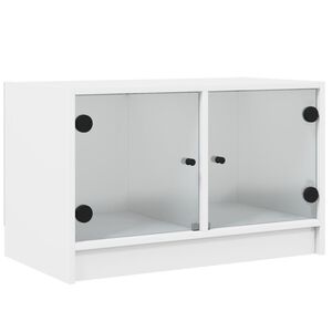 vidaXL TV-benk med d&oslash;r hvit 68x37x42 cm