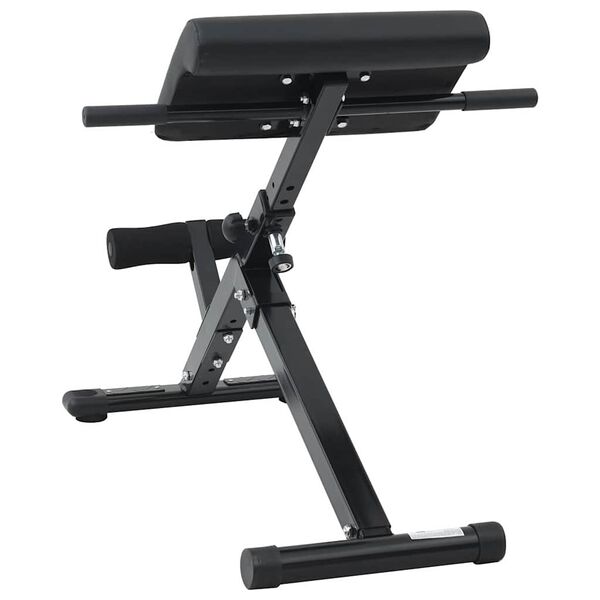 vidaXL Hyperextension benk Svart 100.5 x 70 x 78 cm Pulverlakkert st&aring;l