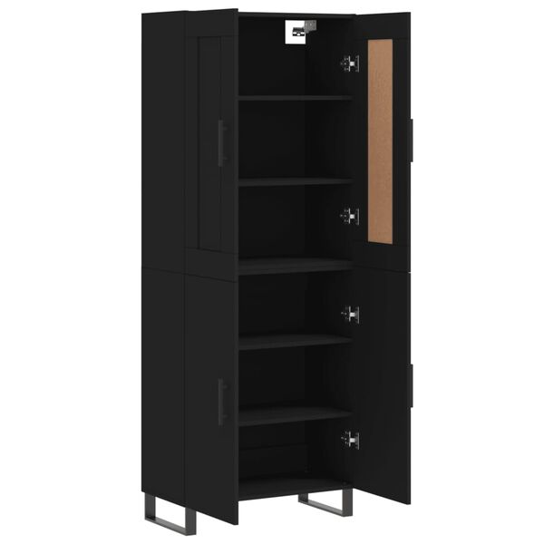 vidaXL Highboard svart 69,5x34x180 cm konstruert tre