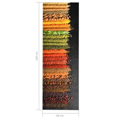 vidaXL Kjøkkenmatte vaskbar Spice 60x180 cm