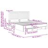 vidaXL Sengestamme med hodegjerde Hvit 160 x 200 cm Konstruert tre