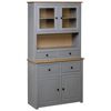 vidaXL Highboard gr&aring; 93x40,5x180 cm heltre furu Panama Range