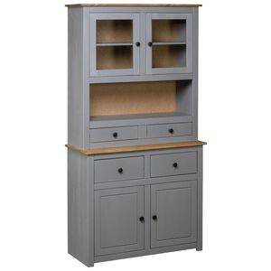 vidaXL Highboard gr&aring; 93x40,5x180 cm heltre furu Panama Range