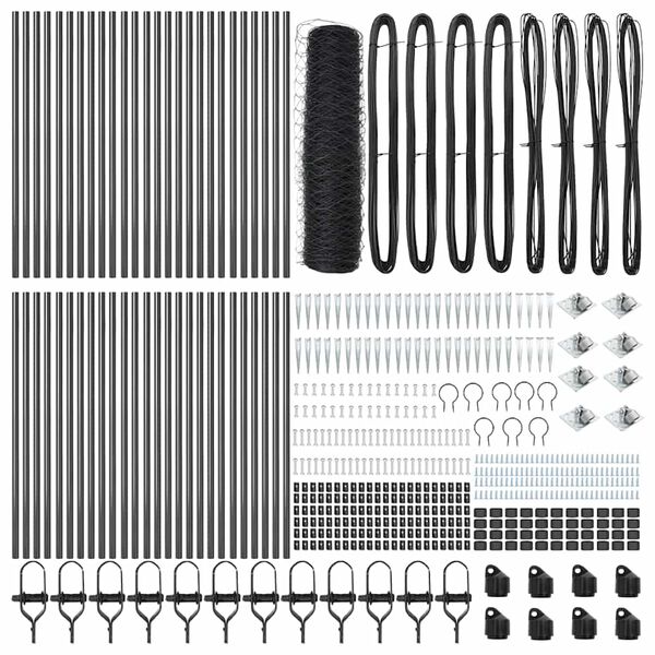 vidaXL Gjerdep&aring;le Gr&aring; 100 x 0,5 m (36 mm netting) St&aring;l og PVC