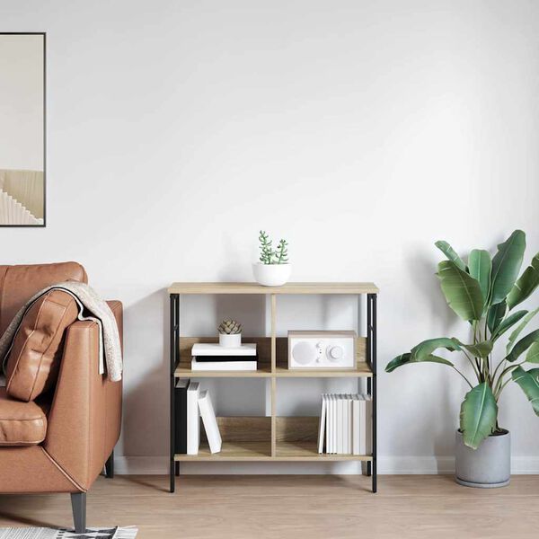 vidaXL Bokhylle Sonoma eik 82 x 32 x 79 cm Konstruert tre