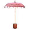 vidaXL Balinesisk parasoll med base 2 stk. Rosa
